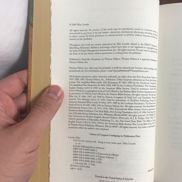 Max Lucado Cure For The Common Life 2005 Hardcover Inspirational Christian Book - Picture 6 of 6